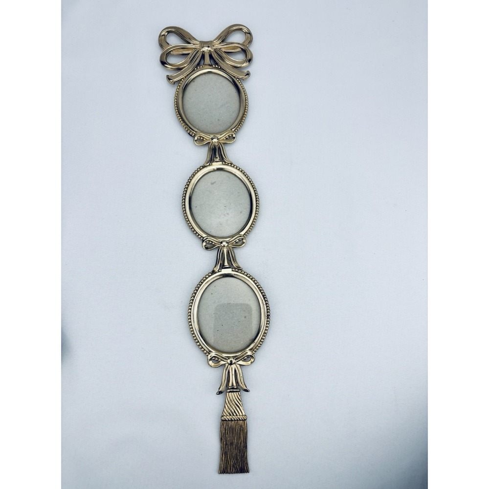 Vintage The Bombay Company 3-Tiered Gold Toned Hanging Picture Frames 2"x 3"